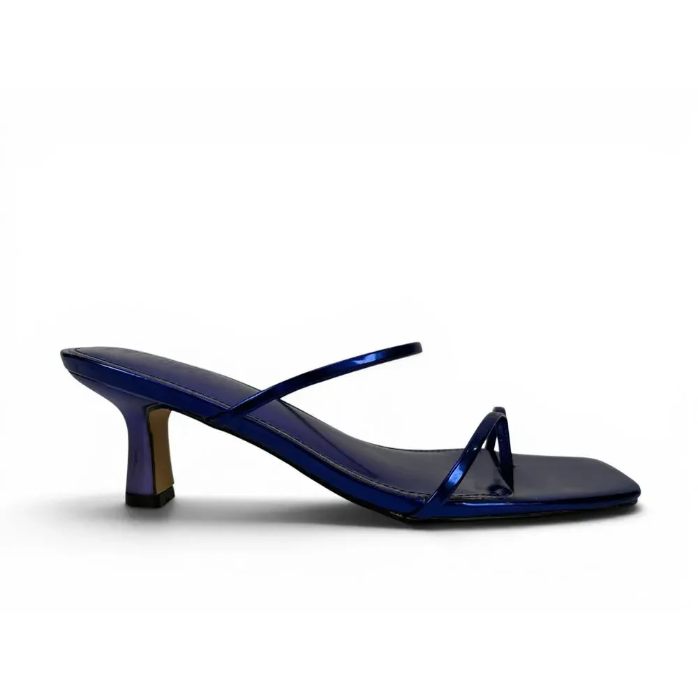 Faryl Farylrobin Aria Sandal Womens‎ 8.5 Metallic Purple Blue Square Toe Strappy